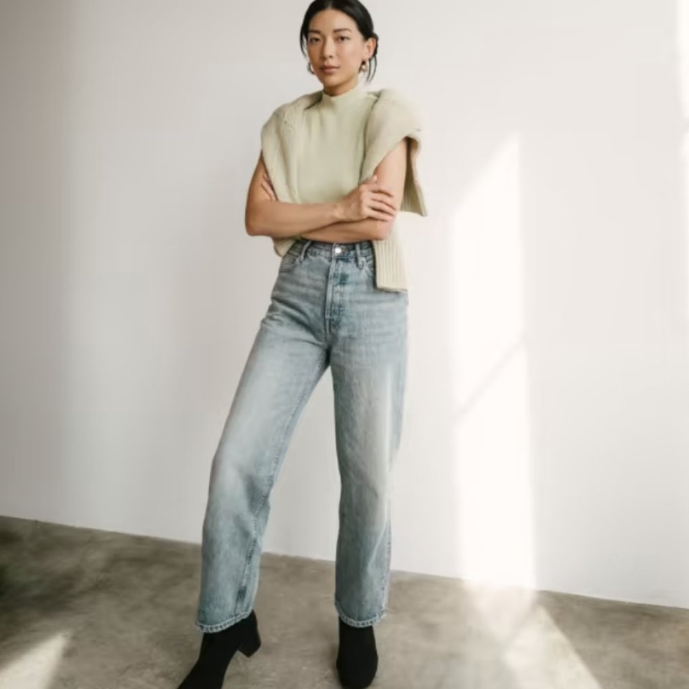 Everlane Rigid Way-High Jean in Vintage Light Wash